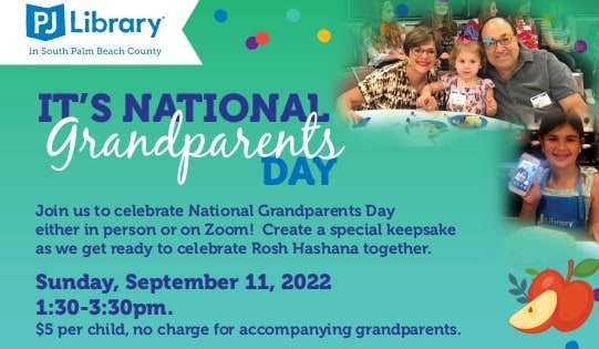 PJ Library® in South Palm Beach County Holds Signature National Grandparents Day Event, Sept. 11, 2022