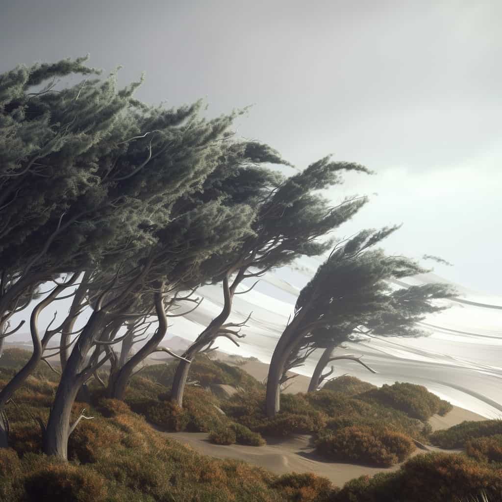 Hurricane Winds Hurricane winds bend trees Boca Raton